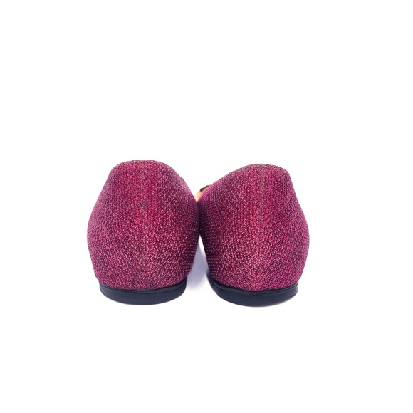 Christian Louboutin Burgundy Gold Heart Studded Pointed Toe Flats Shoes EU 36.5 - Picture 7 of 9